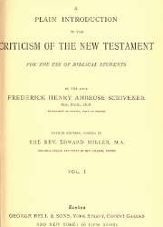 A Plain Introduction to the Criticism of The New Testament (1)