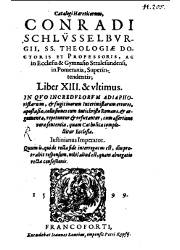 Haereticorum Catalogus Liber XIII