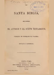 La Santa Biblia que contiene el Antiguo y el Nuevo Testamento (1874)