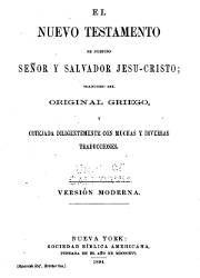 El Nuevo Testamento de Nuestro Señor y Salvador Jesu Cristo, Versión Moderna (1894)