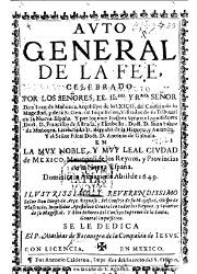 Auto General de la Fe Celebrado en México (1649)